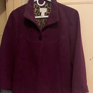 Chico's Deep Purple Pea Coat